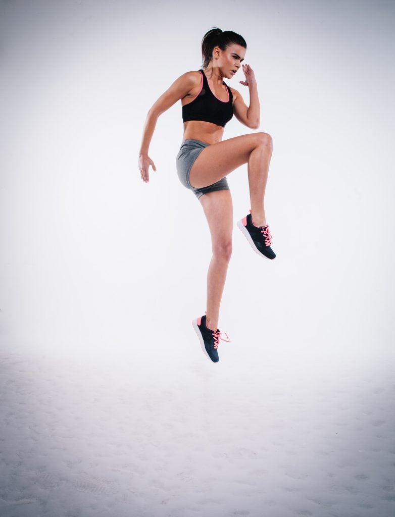 Exercise - woman leaping - could be interval training!
