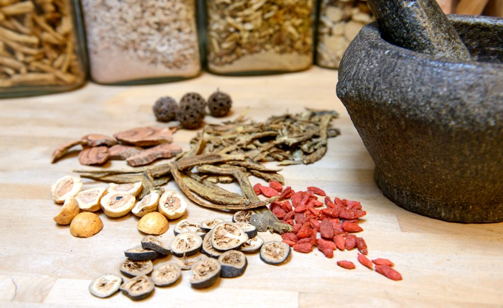 Chinese herbs are often used in treating the four levels.