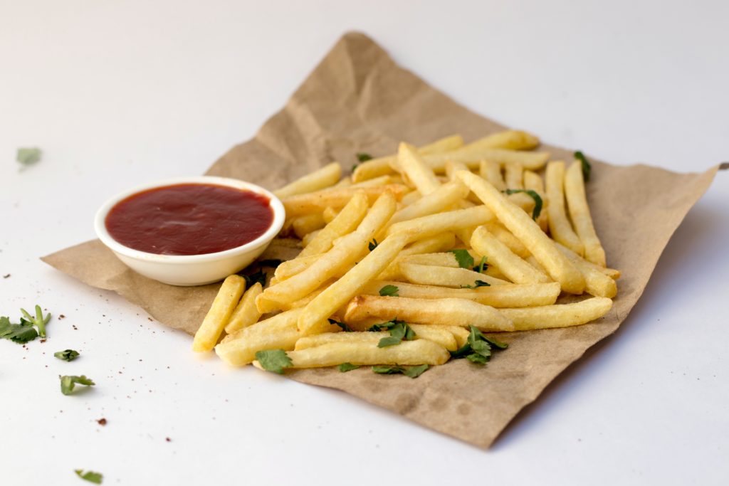 fries and ketchup - junk foods that supply HEAT