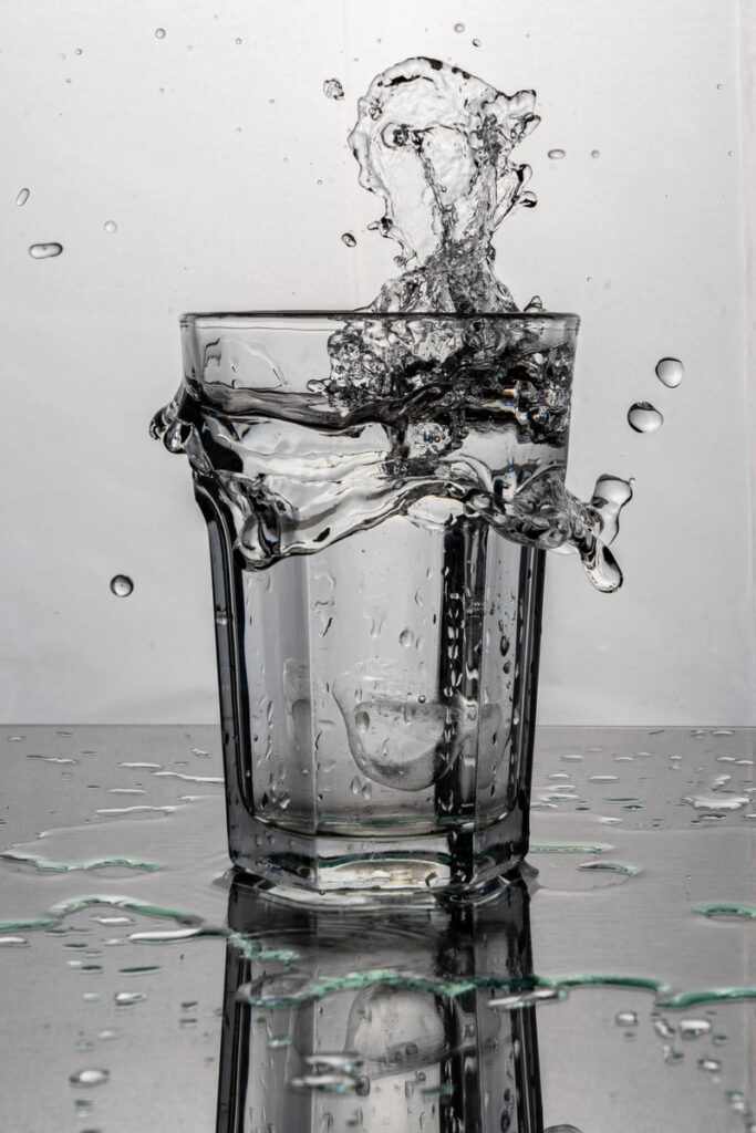clear drinking glass with water; may help with underlying reasons for atrial fibrillation